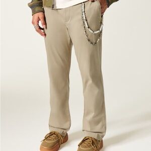 Hollister Men's Slim Straight Chino Pants Khaki W26 L30 Business Casual Classic